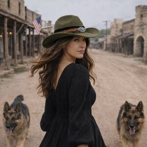 Classic Olive Green Cowboy Hat with Braided Detail